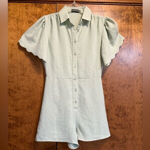 PrettyLittleThing button up collared romper